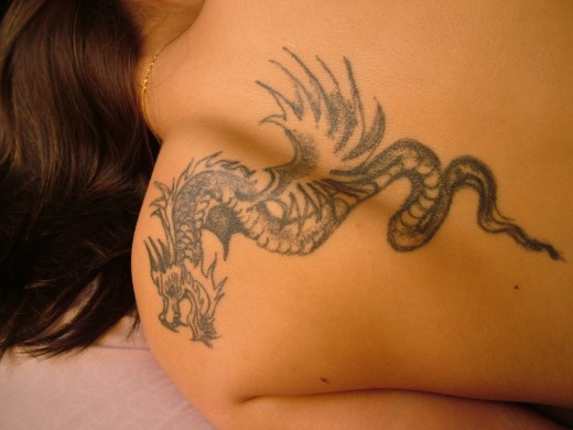 Dragon tattoos are popular.