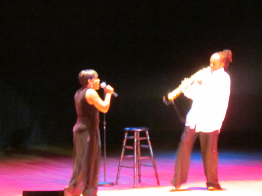 The very talented Sheila Song performs with Curtis Haywoodon sax.