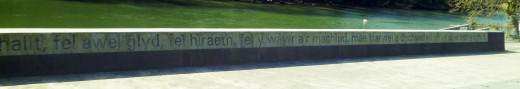 Another Welsh inscription composed by local poet Cer Wyn Jones.