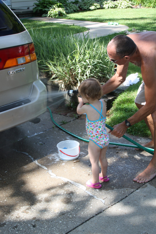 Washing the car