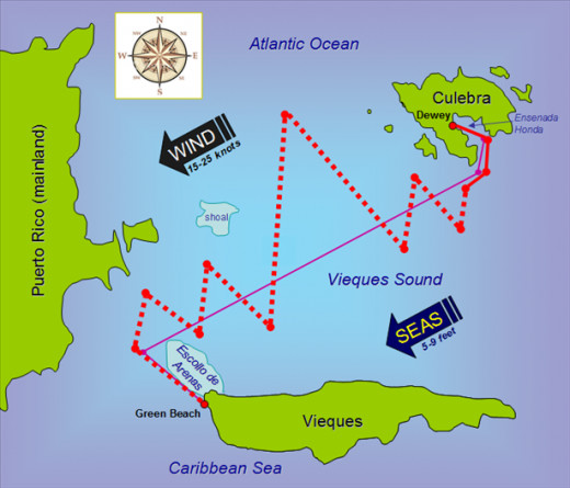 A Lesson in Sailing to Windward 01-Mar-2008, Vieques to Culebra, Puerto Rico