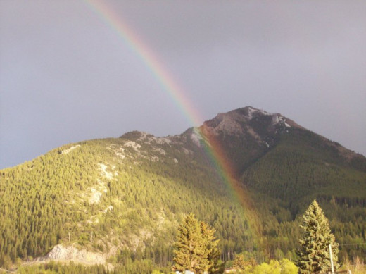 Rainbow - Backside of Turtle Mountain - from my yard.