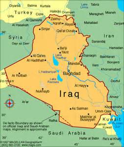 Map of Iraq and surrounding countries