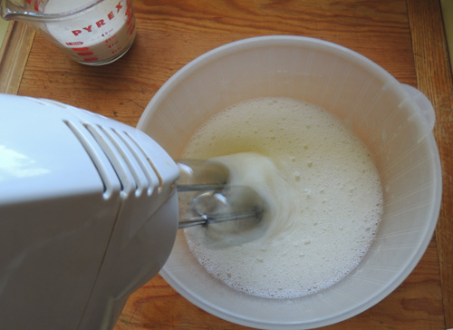 wait until whites have a little body before adding vanilla