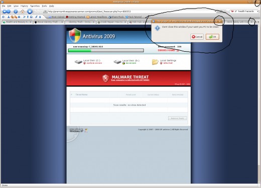 10)  Or a slightly trickier way is to align the Xs on the Nag box and the Tab/Browser and double click.
