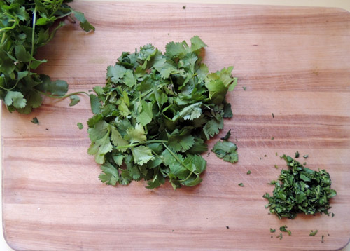 clean and chop some cilantro