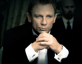 Daniel Craig as James Bond with Cufflinks