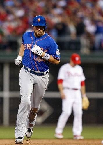 The scalding-hot John Buck rounds the bases after another April home run.  Time to trade him.