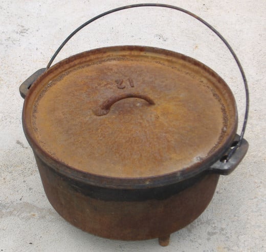 Even a bit of rust won't affect the good food that can come from this old cast iron pot.