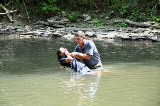 Baptizing my daughter Jamie