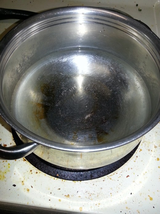 Boil water in a pan