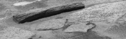 This photo from the rover Curiosity clearly shows a timber on the surface of Mars.