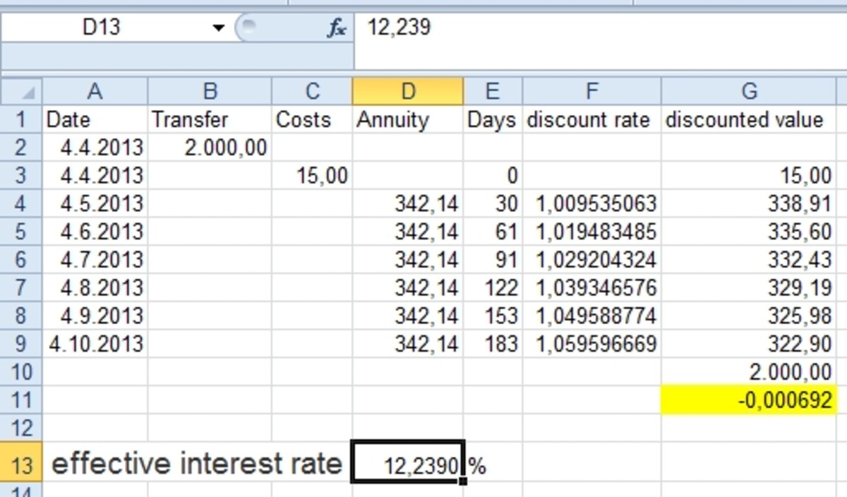 how to find annual interest rate in excel