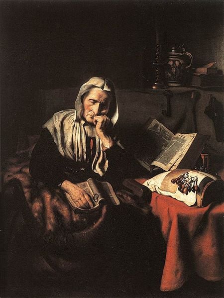 Old Woman Dozing Nicolaes Maes