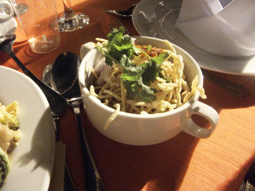 This is the Khao Soi Kai (Chiangmai Chicken Curry Yellow Noodles). I found it too spicy for my tastes.