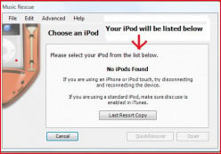 How to Restore and Recover Lost iPod Files Using Music Rescue?