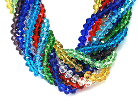 Shiny multicolored crystal texture Glass bead necklace which can be used in a single form as well as collectively