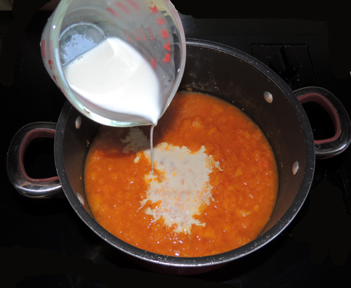 add mix of buttermilk & ½ & ½ 