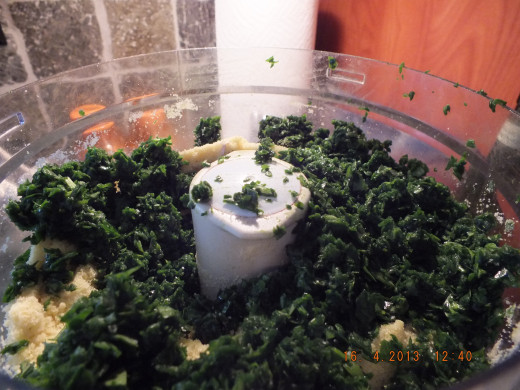 Add the spinach and process the dough until smooth and all one color.