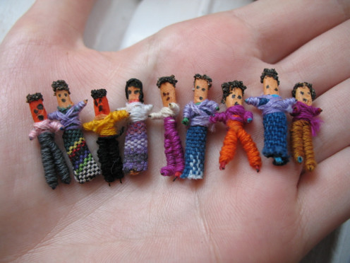 Guatamalan "worry dolls." A person (usually a child) being kept awake by worry tells their worries to a doll, then places the doll under their pillow before going to sleep. For Christians, praying and leaving burdens with God is the preferred method.