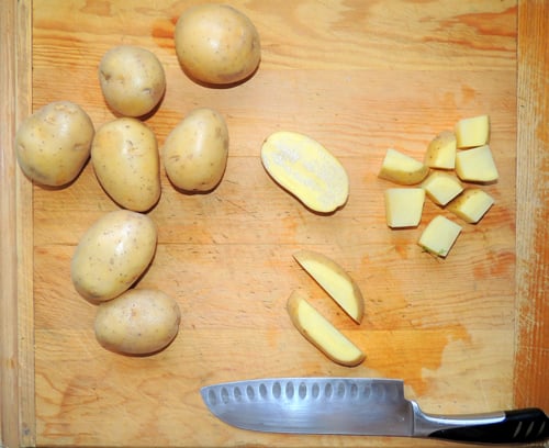 left to right - potato prep