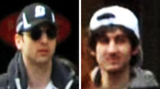 Boston Marathon Bombers: Tamerlan on left, Dzhokhar on right