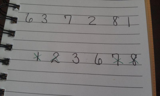 Find the numbers in the middle of the set