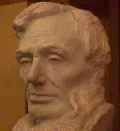 Bust of Lincoln in the Capitol Crypt. It was sculpted by Gutzon Borglum, who also produced Mount Rushmore in South Dakota.