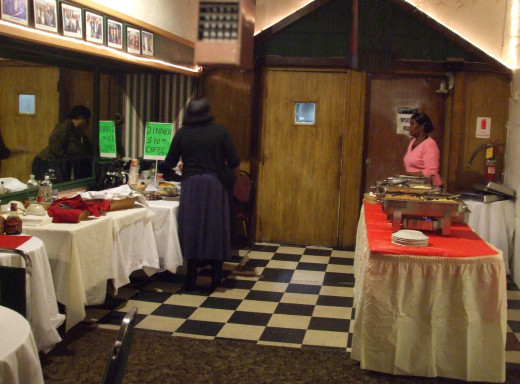 Patrons and performers had the option of buying a warm meal in the buffet nook.