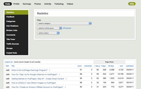 Stats, HubScore, and Hubber Score Stats, HubScore, and Hubber Score