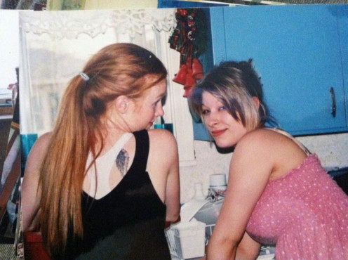 My best friend and I preparing a bottle for her first born son (before he was taken away). We were seventeen years old. 