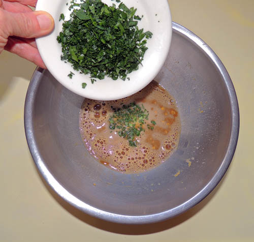 add parsley. Stir well, and set aside