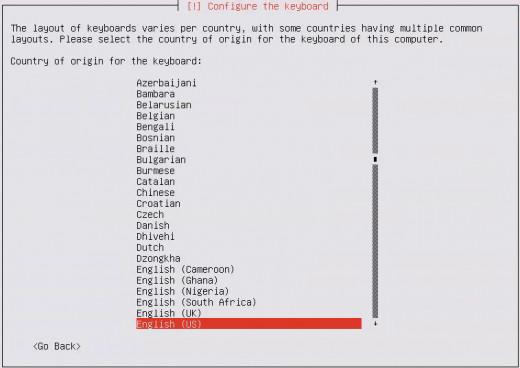 Select "English (US)", then, hit "Enter"