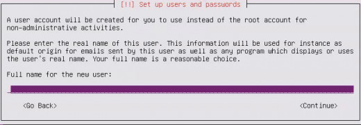 Type the name of the user (not the username) and select "Continue"; hit "Enter"
