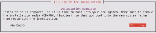 Select "Continue" and hit "Enter"