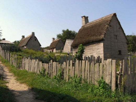 A reconstruction of what the first pilgrim settlement probably looked like