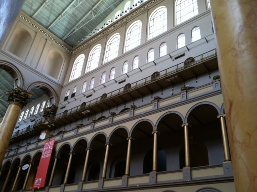 The grand atrium of the National Building Museum (upper two stories).
