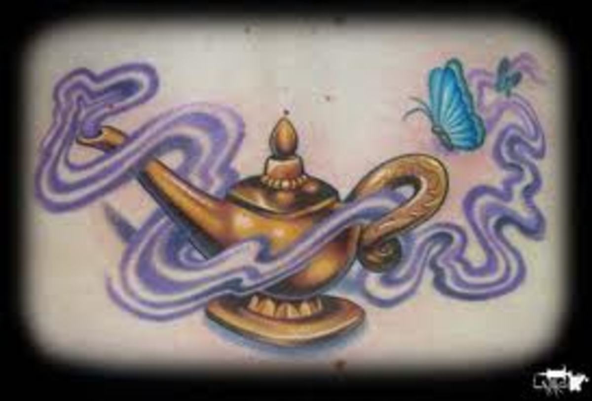 Genie Tattoos And Designs-Genie Tattoo Meanings And Ideas-Genie Lamp