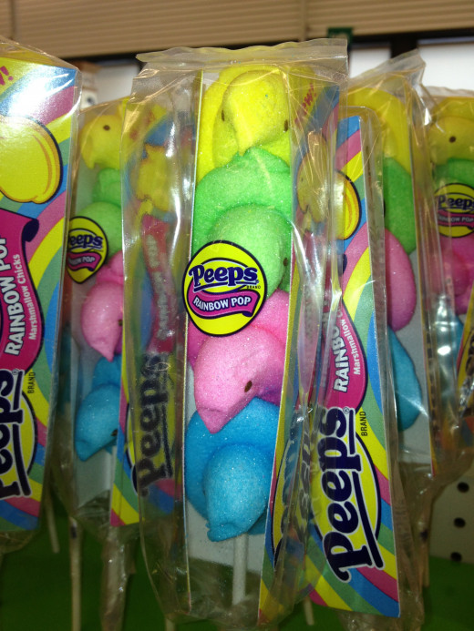 Peeps on a Stick at Easter time