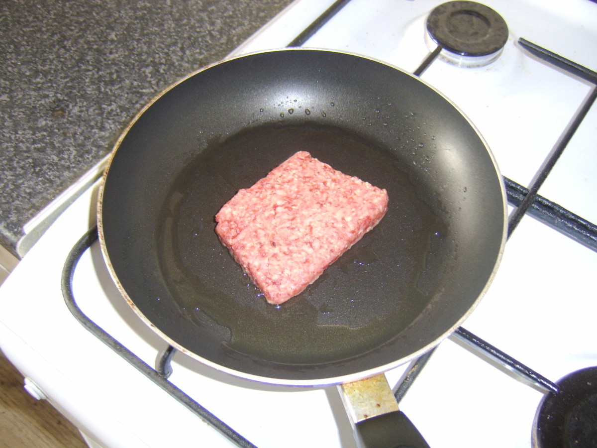 Shallow frying a Lorne sausage