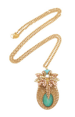 Bijoux Heart Bud turquoise necklace