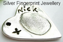 Silver Clay Fingerprint Pendant. 