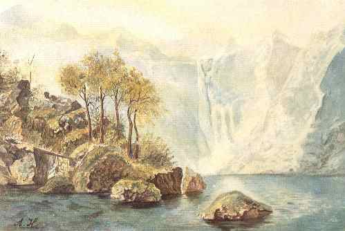 Mountain Lake, watercolor, 1910    