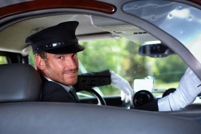 Chauffeur In Wedding Limo