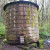 An old water tower greets us on our path. An old water tower greets us on our path.
