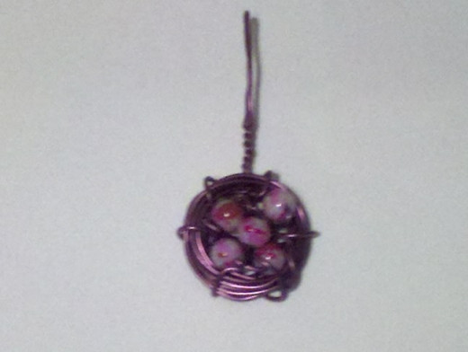 purple wire with speckled beads