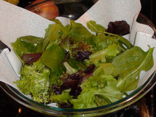 Use any mixed lettuce greens you like.