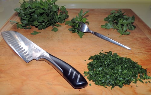 left to right, top to bottom--parsley prep. 