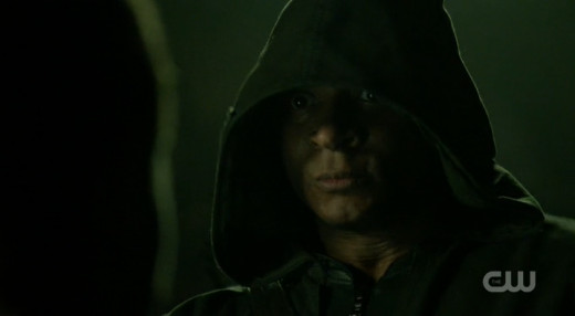 Diggle wishes he had washed Oliver's shirt before he put it on.