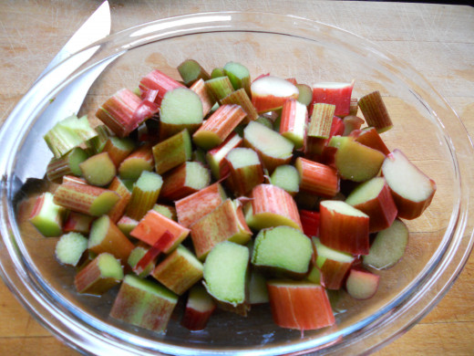 chopped rhubarb